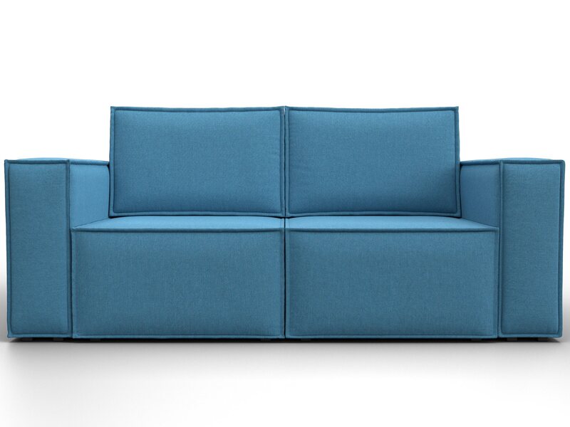 Диван прямой Куба мини, Рогожка, Амур 10 голубой