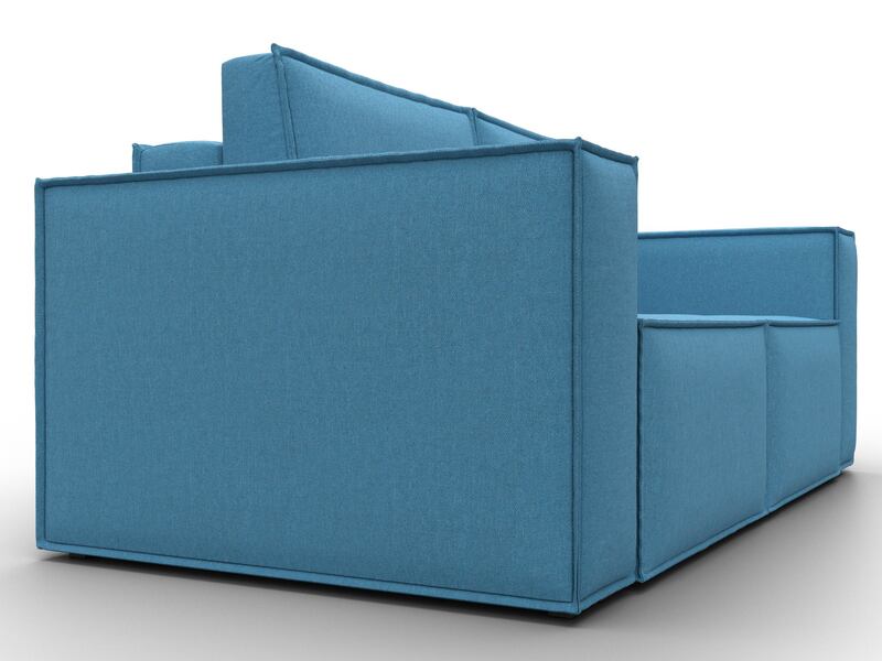 Диван прямой Куба мини, Рогожка, Амур 10 голубой