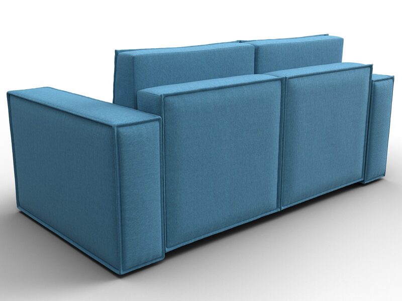 Диван прямой Куба мини, Рогожка, Амур 10 голубой