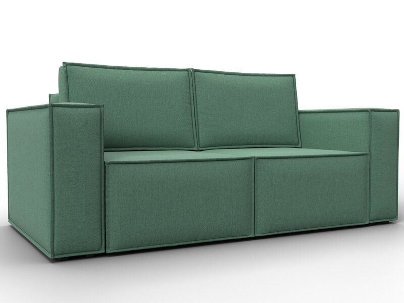 Диван прямой Куба мини, Рогожка, Амур 11 зеленый