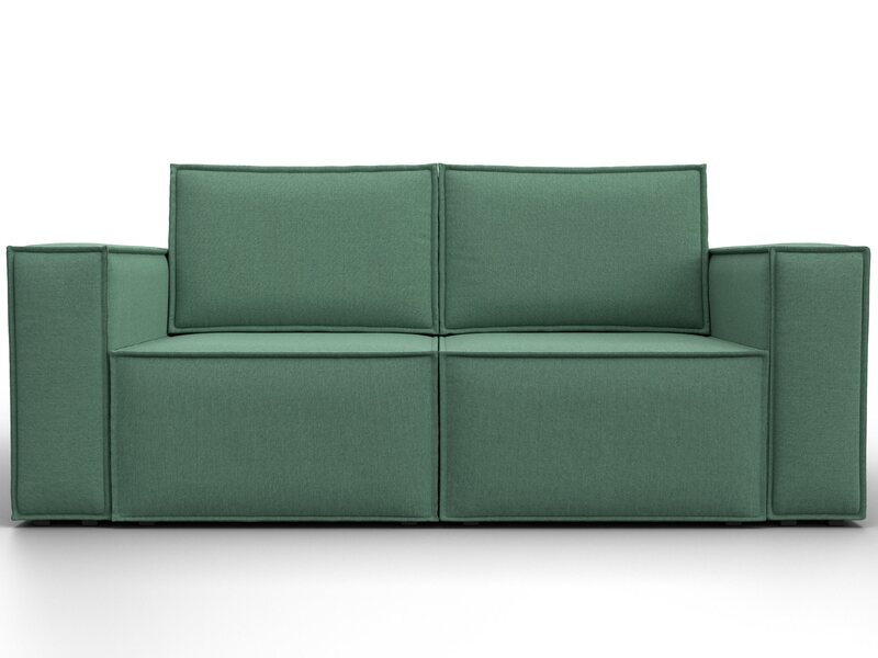 Диван прямой Куба мини, Рогожка, Амур 11 зеленый