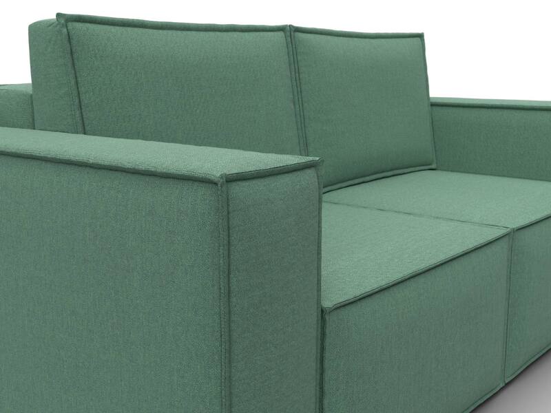 Диван прямой Куба мини, Рогожка, Амур 11 зеленый