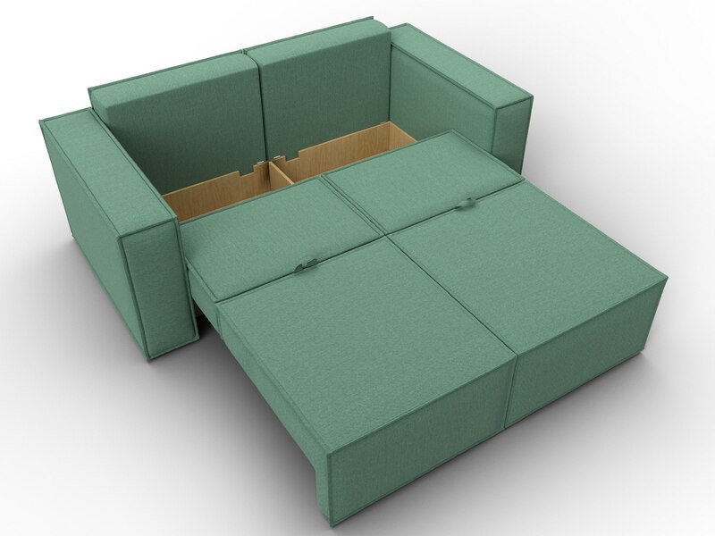 Диван прямой Куба мини, Рогожка, Амур 11 зеленый