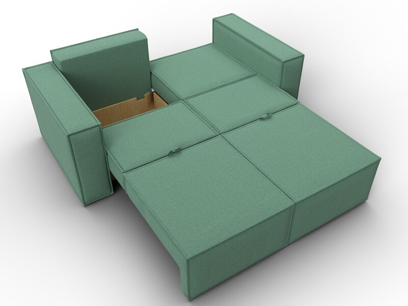 Диван прямой Куба мини, Рогожка, Амур 11 зеленый