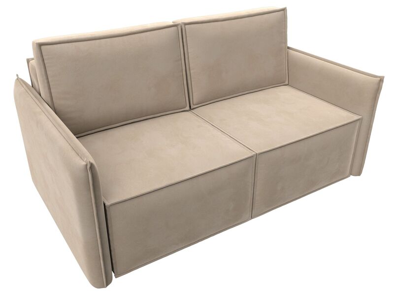 Диван прямой Либерти мини, Велюр, SEVEN 729 бежевый