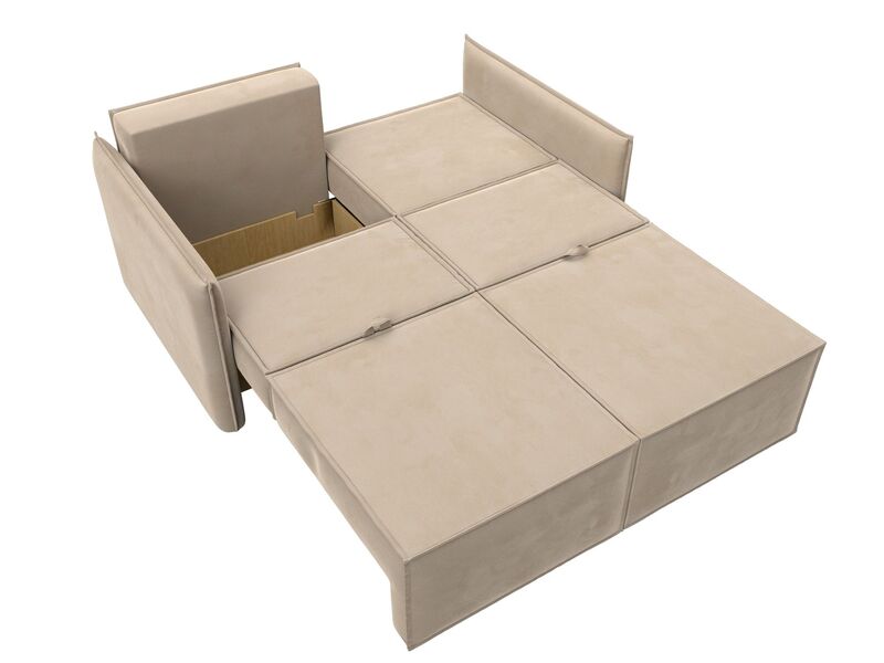 Диван прямой Либерти мини, Велюр, SEVEN 729 бежевый