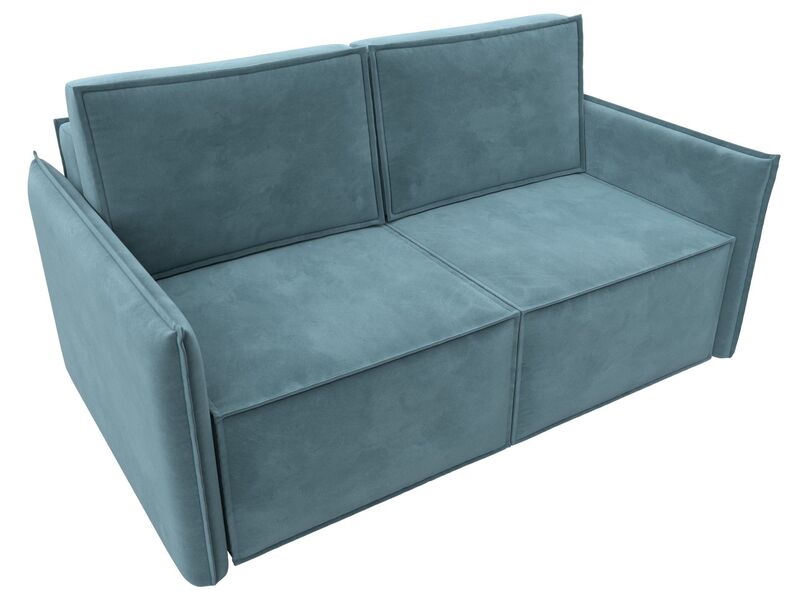 Диван прямой Либерти мини, Велюр, SEVEN 113 бирюзовый