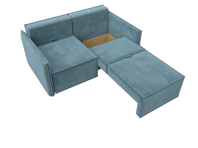 Диван прямой Либерти мини, Велюр, SEVEN 113 бирюзовый