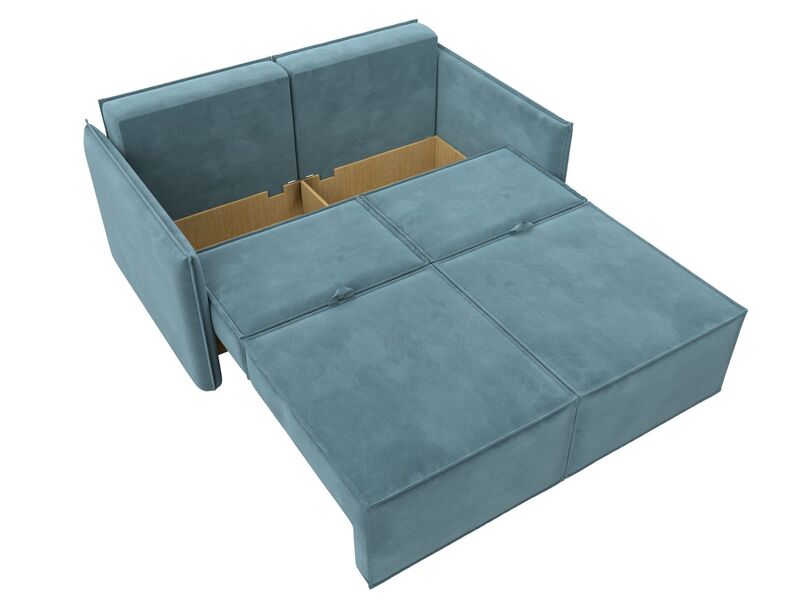 Диван прямой Либерти мини, Велюр, SEVEN 113 бирюзовый