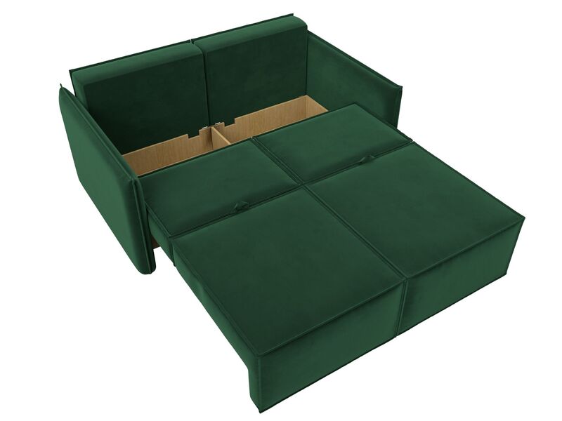Диван прямой Либерти мини, Велюр, SEVEN 626 зеленый