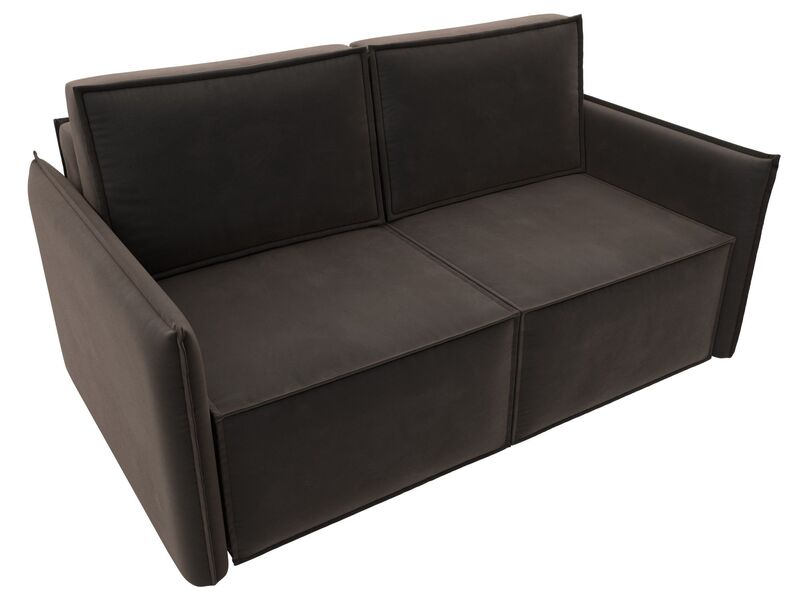 Диван прямой Либерти мини, Велюр, SEVEN 727 коричневый