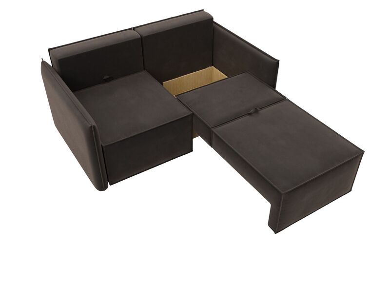 Диван прямой Либерти мини, Велюр, SEVEN 727 коричневый