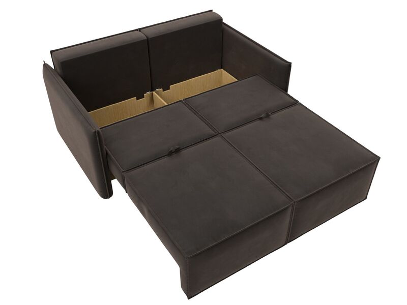 Диван прямой Либерти мини, Велюр, SEVEN 727 коричневый