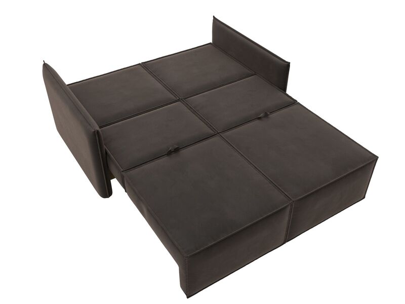 Диван прямой Либерти мини, Велюр, SEVEN 727 коричневый