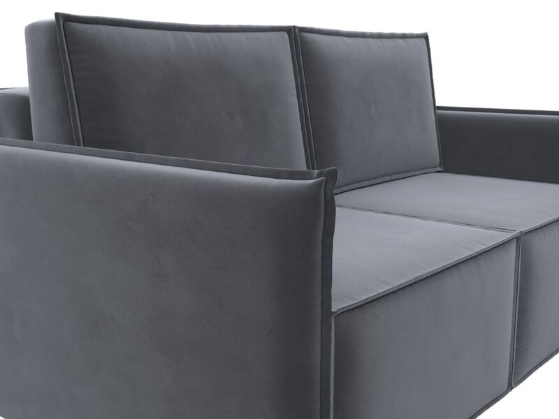 Диван прямой Либерти мини, Велюр, SEVEN 17 серый