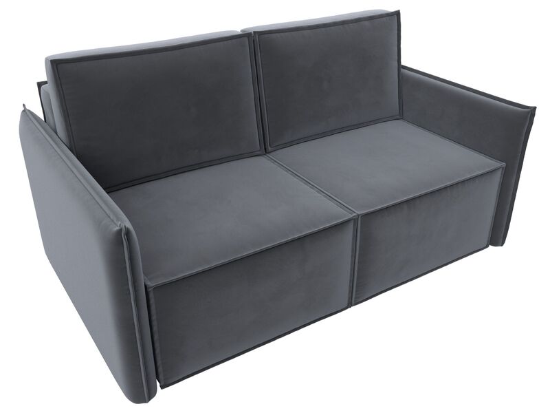 Диван прямой Либерти мини, Велюр, SEVEN 17 серый