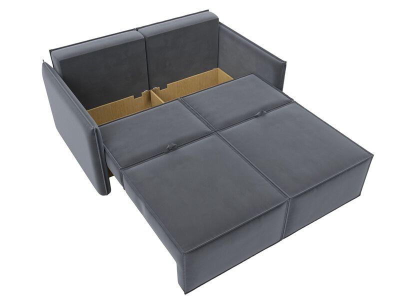 Диван прямой Либерти мини, Велюр, SEVEN 17 серый