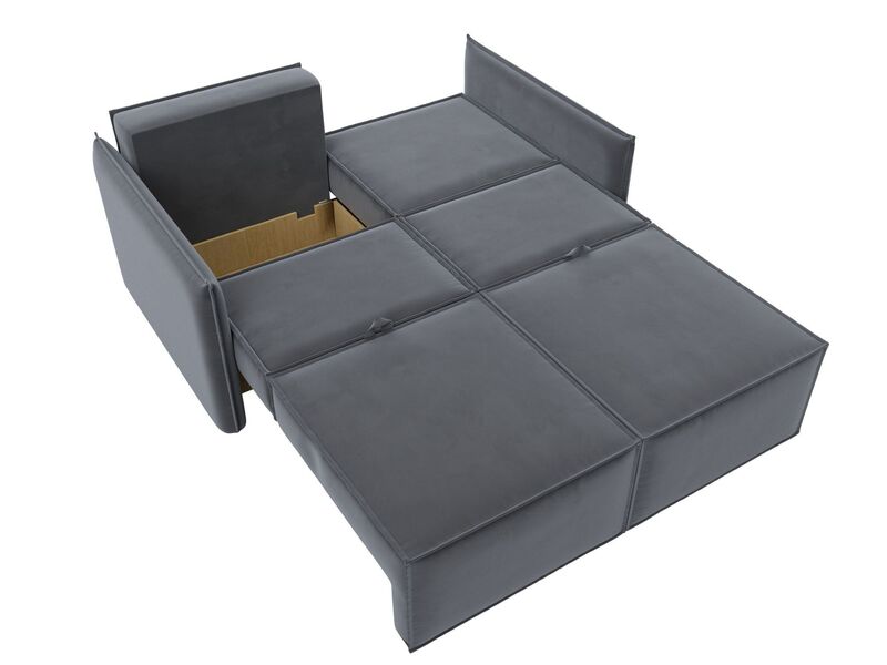 Диван прямой Либерти мини, Велюр, SEVEN 17 серый