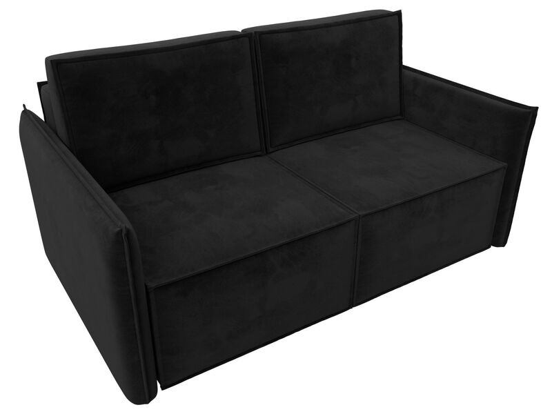 Диван прямой Либерти мини, Велюр, SEVEN 35 черный
