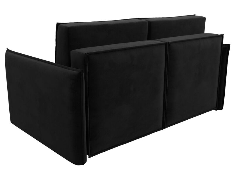 Диван прямой Либерти мини, Велюр, SEVEN 35 черный