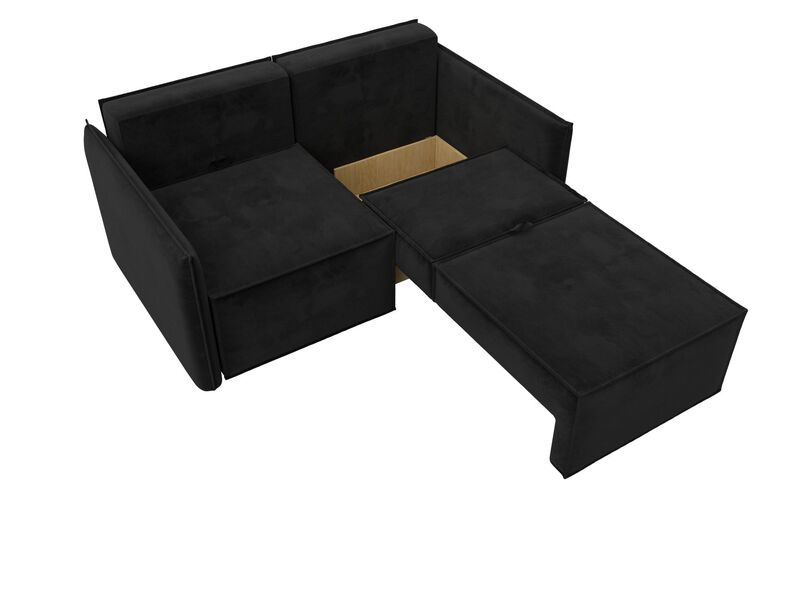 Диван прямой Либерти мини, Велюр, SEVEN 35 черный