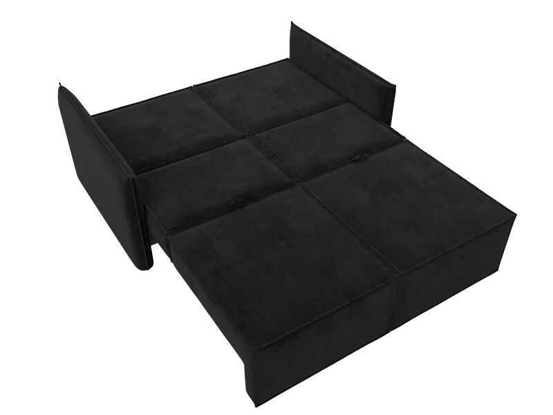 Диван прямой Либерти мини, Велюр, SEVEN 35 черный