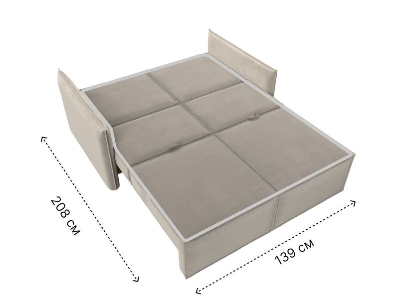 Диван прямой Либерти мини, Микровельвет, Бежевый