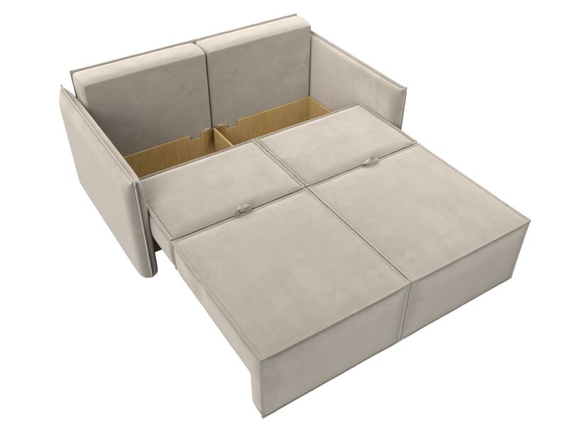 Диван прямой Либерти мини, Микровельвет, Бежевый