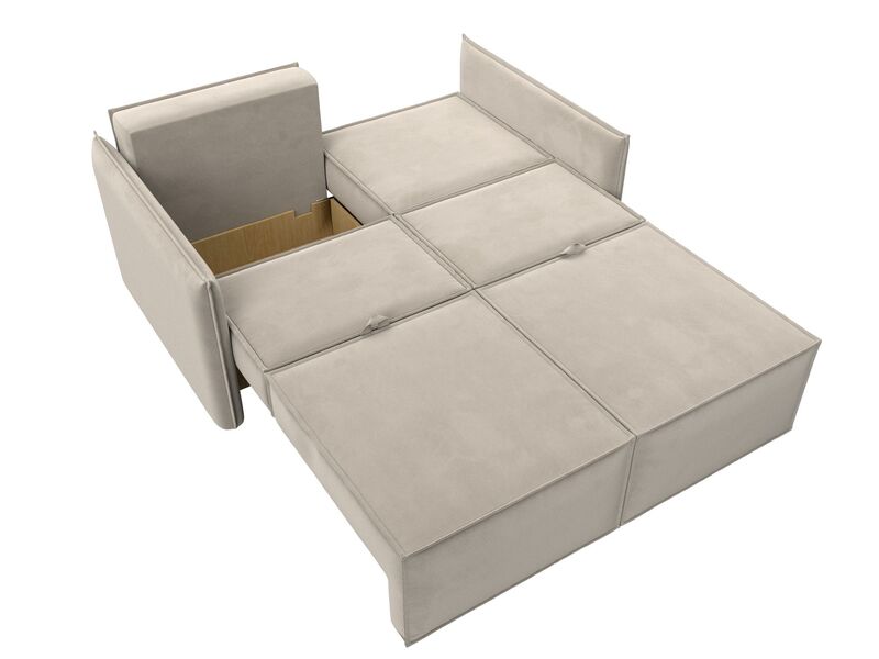 Диван прямой Либерти мини, Микровельвет, Бежевый