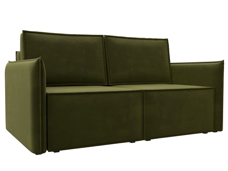 Диван прямой Либерти мини, Микровельвет, Зеленый