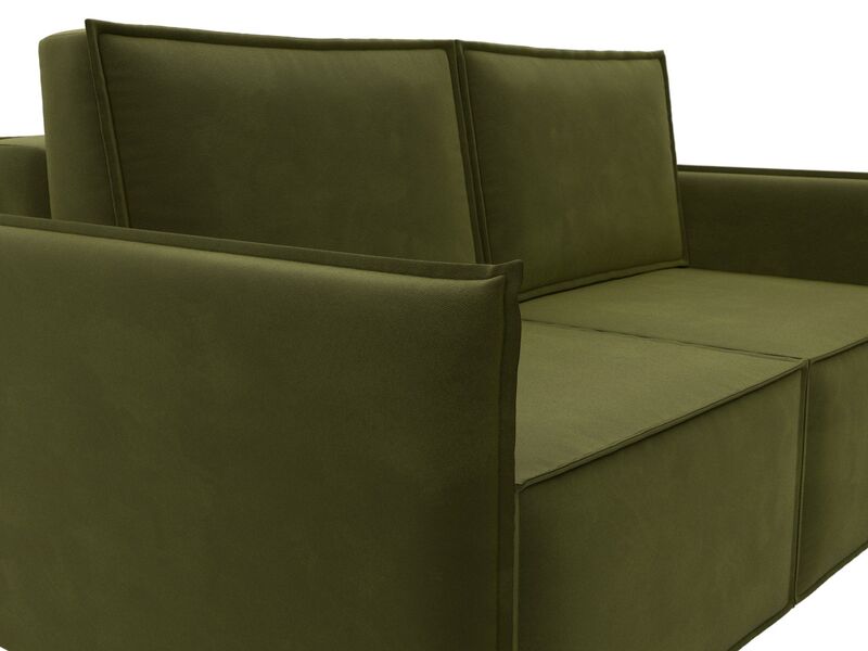 Диван прямой Либерти мини, Микровельвет, Зеленый
