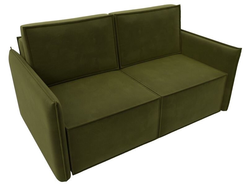 Диван прямой Либерти мини, Микровельвет, Зеленый