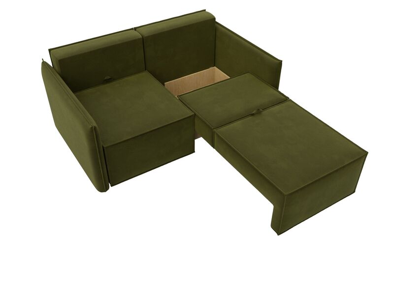 Диван прямой Либерти мини, Микровельвет, Зеленый