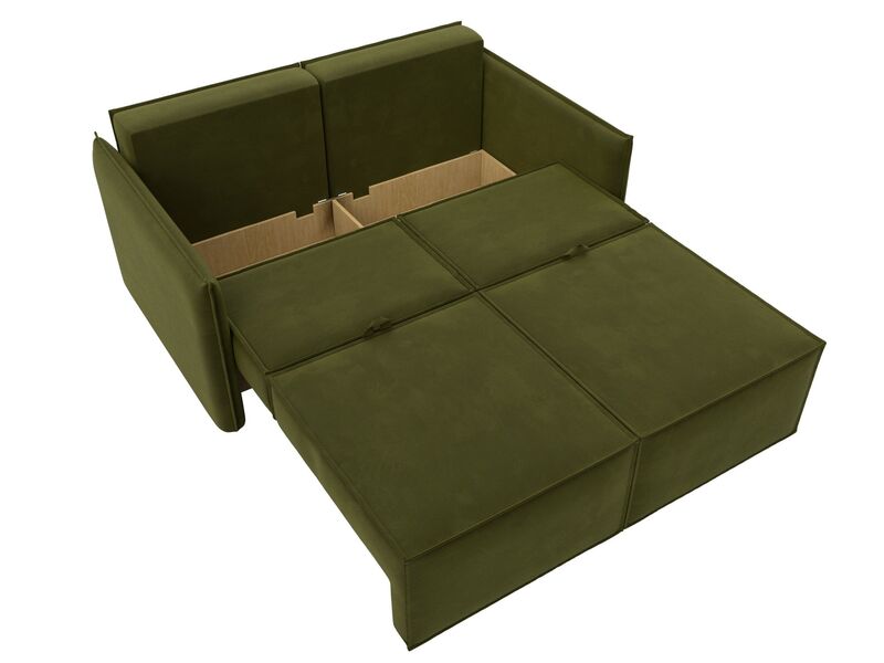 Диван прямой Либерти мини, Микровельвет, Зеленый