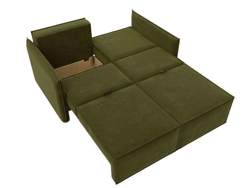 Диван прямой Либерти мини, Микровельвет, Зеленый