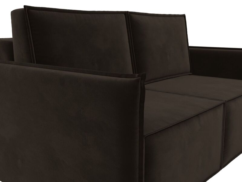 Диван прямой Либерти мини, Микровельвет, Коричневый