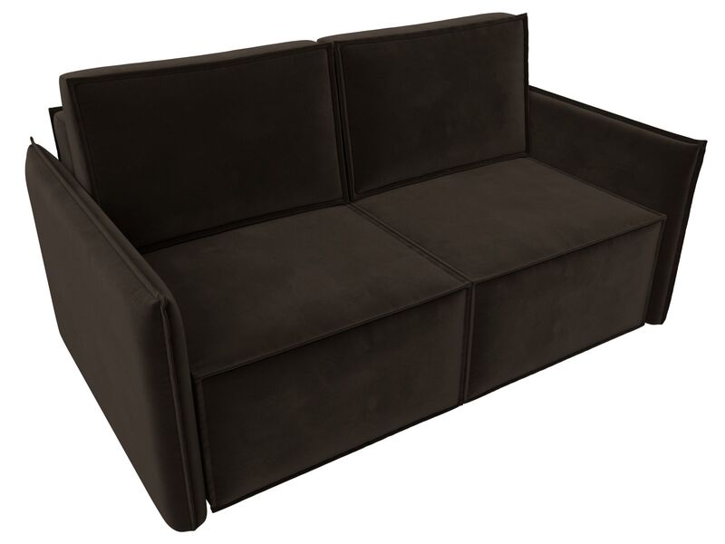 Диван прямой Либерти мини, Микровельвет, Коричневый