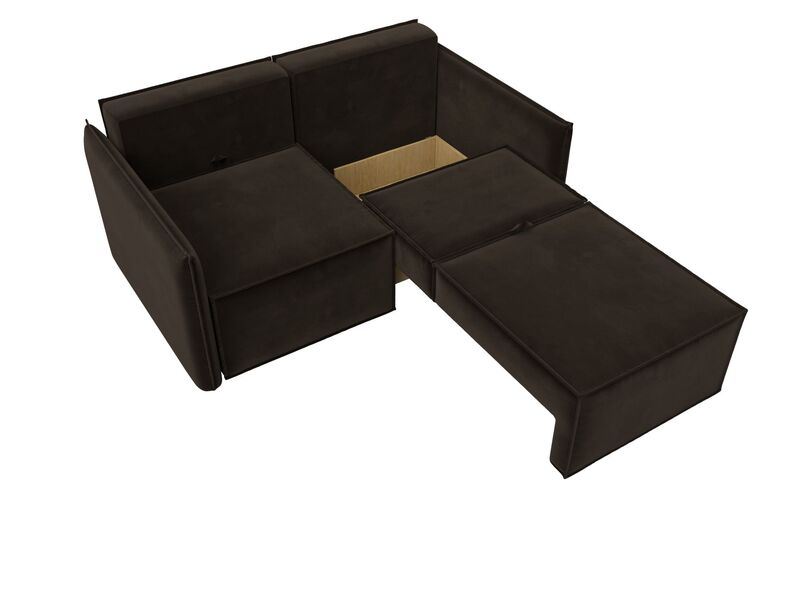 Диван прямой Либерти мини, Микровельвет, Коричневый