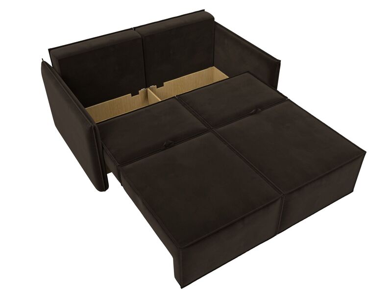 Диван прямой Либерти мини, Микровельвет, Коричневый