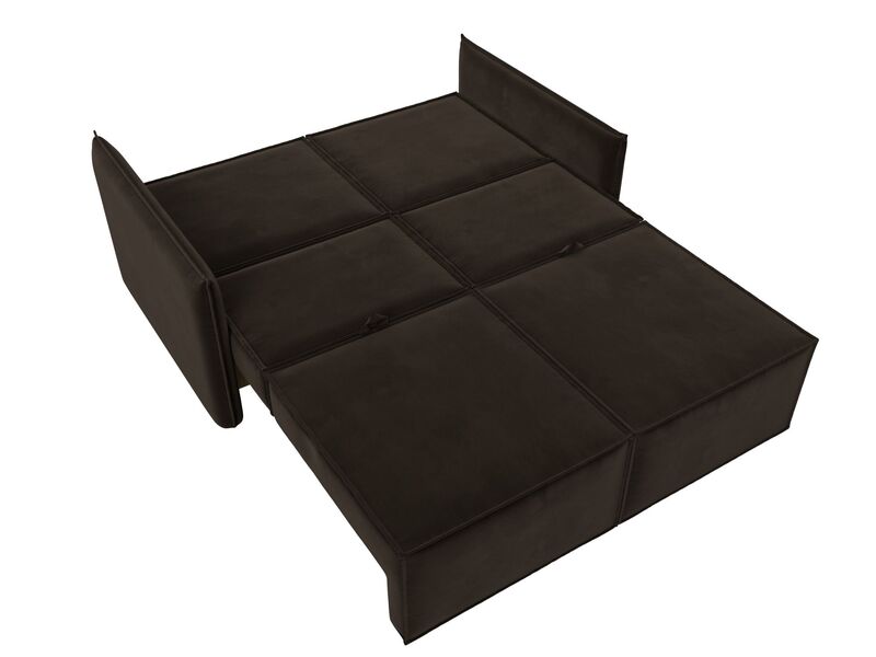 Диван прямой Либерти мини, Микровельвет, Коричневый