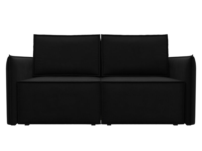Диван прямой Либерти мини, Микровельвет, Черный