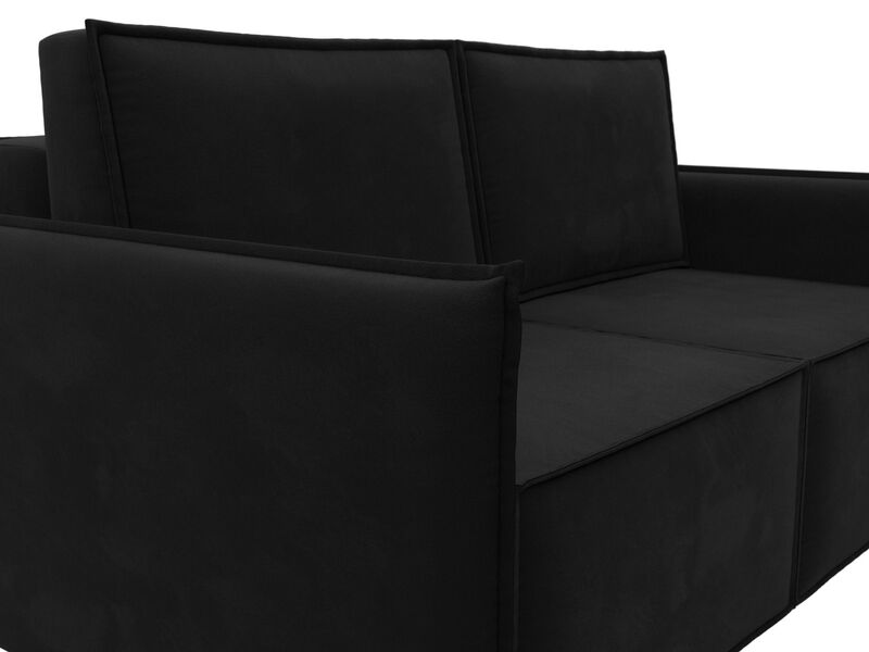 Диван прямой Либерти мини, Микровельвет, Черный