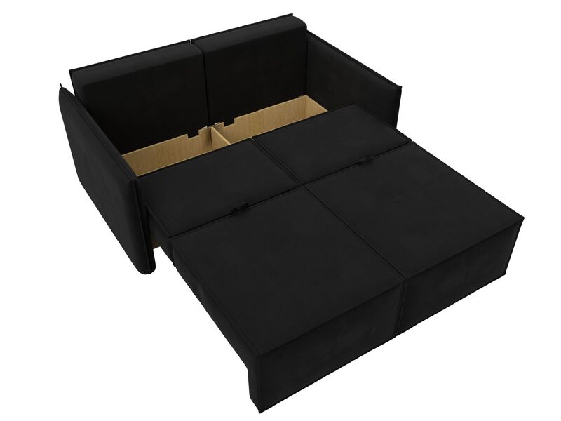 Диван прямой Либерти мини, Микровельвет, Черный