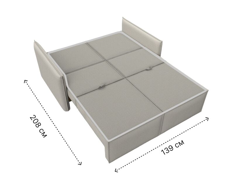 Диван прямой Либерти мини, Рогожка, Амур 02 бежевый