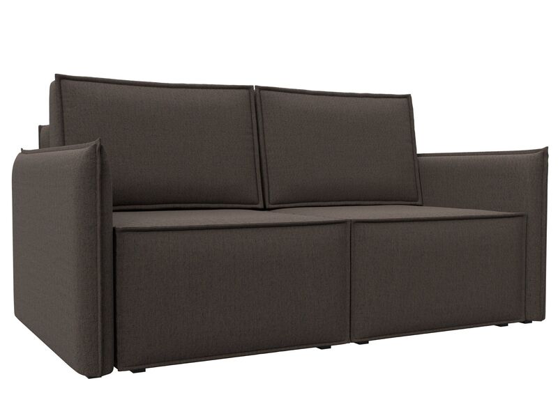 Диван прямой Либерти мини, Рогожка, Амур 05 коричневый