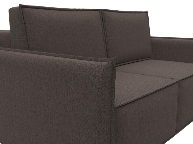 Диван прямой Либерти мини, Рогожка, Амур 05 коричневый