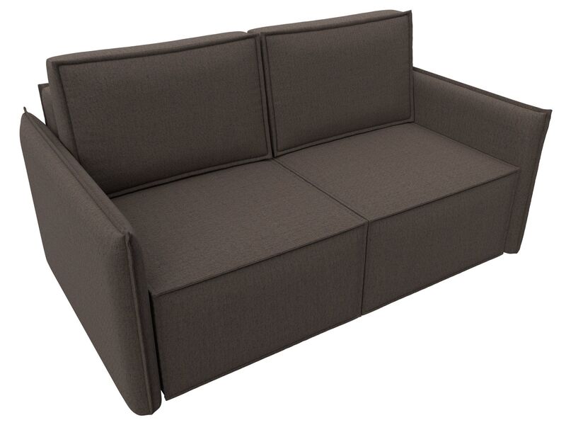 Диван прямой Либерти мини, Рогожка, Амур 05 коричневый