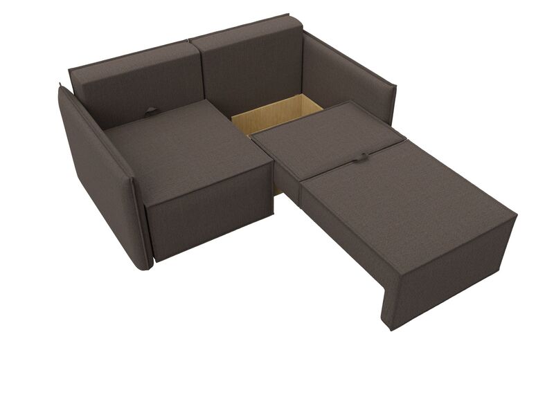 Диван прямой Либерти мини, Рогожка, Амур 05 коричневый