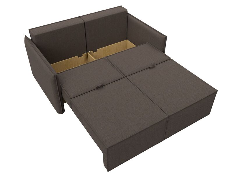 Диван прямой Либерти мини, Рогожка, Амур 05 коричневый