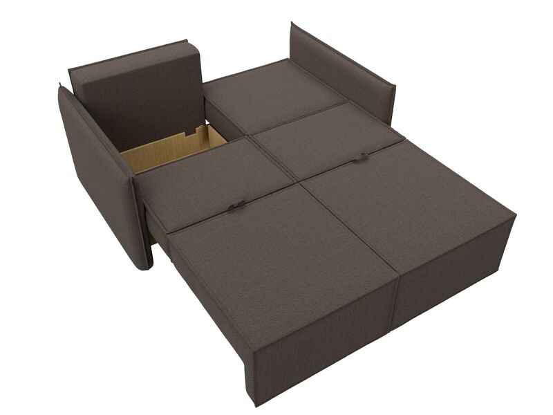 Диван прямой Либерти мини, Рогожка, Амур 05 коричневый